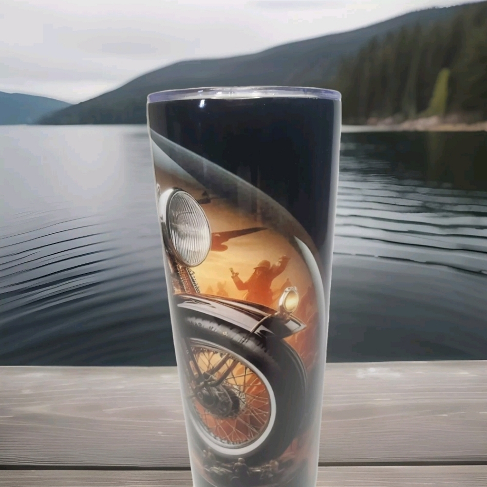 Patriotic War Globe 20oz Skinny Stainless Steel Tumbler – Handmade Sublimated
